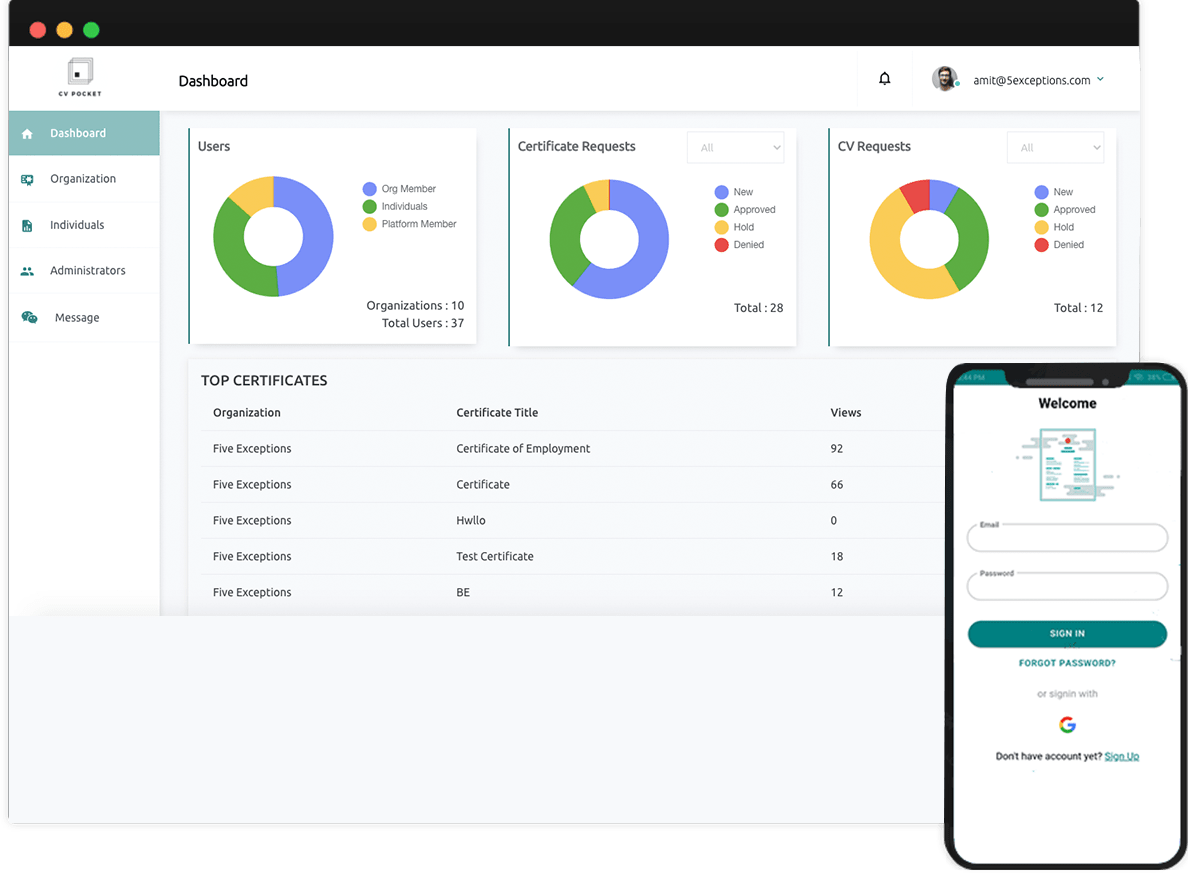 CV Building And Verification Platform - Case Study | 5Exceptions